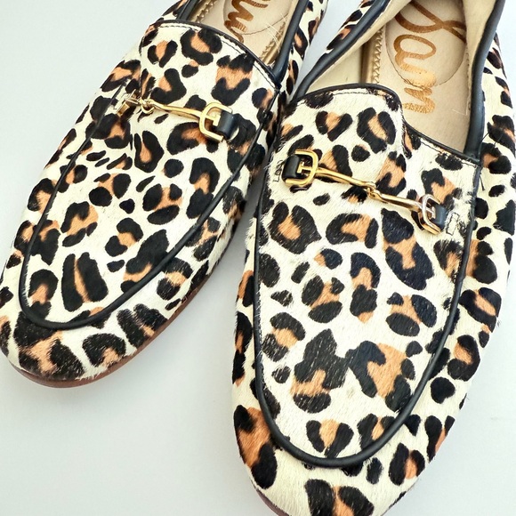 Leopard Print Loafers Size 9 Sam Edelman Loraine Flats Chic Workwear Statement - Picture 3 of 6